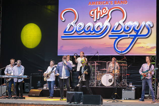 The Beach Boys - Sixty Years of the Sound of Summer mit dem letzten verbliebenen Gründungsmitglied Mike Love (geb. 15. März 1941 in Los Angeles, Kalifornien als Michael Edward Love) live während eines Open Air Auftrittes in der Freilichtbühne Junge Garde Dresden.