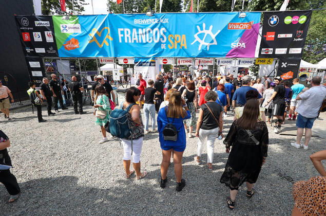 Illustration picture shows the entrance to the festival grounds, during the first day of the Francofolies de Spa festival in Spa, Wednesday 20 July 2022. This year s edition of the festival is taking place from 20 to 23 July.  VIRGINIExLEFOUR 37666128
