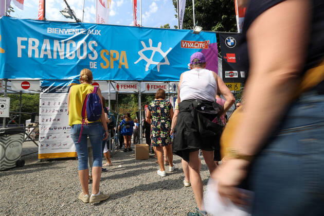 Illustration picture shows the entrance to the festival grounds, during the first day of the Francofolies de Spa festival in Spa, Wednesday 20 July 2022. This year s edition of the festival is taking place from 20 to 23 July.  VIRGINIExLEFOUR 37666147