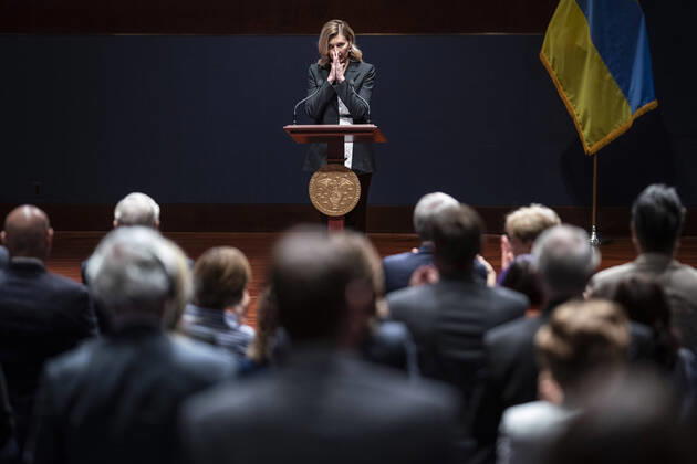 Bilder des Jahres 2022, News 07 Juli News Themen der Woche KW29 News Bilder des Tages July 20, 2022, Washington, District of Columbia, USA: Washington, DC - July 20 : Olena Zelenska, spouse of Ukrainian s President Volodymyr Zelenskyy, delivers remarks about Ukraine™s defense against Russia s invasion to members of Congress on Capitol Hill on Wednesday, July 20, 2022 in Washington, DC Washington USA - ZUMAs152 20220720_zaa_s152_027 Copyright: xJabinxBotsfordx-xPoolxviaxCNPx