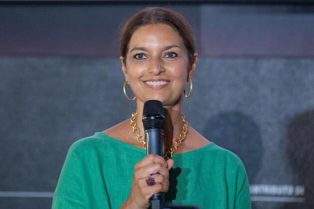 Italy: Fanny Ardant in Rome The writer Jhumpa Lahiri in the San Cosimato cinema arena in Rome Rome Italy Copyright: MatteoxNardone