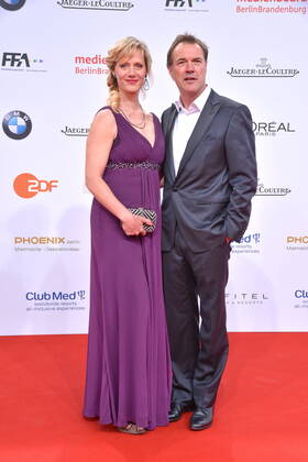 Verleihung des DEUTSCHEN FILMPREISES Anna Schudt und Sebastian Koch bei der Ankunft zu der Verleihung des DEUTSCHEN FILMPREISES (Lola) im Palais am Funkturm in Berlin. Berlin, 28.04.2017.
