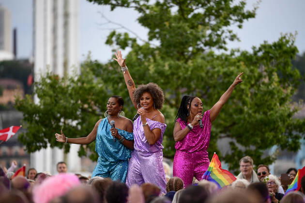 STOCKHOLM 20220802 Afro Dite Blossom Tainton Lindquist, Kayo Shekoni and Gladys del Pilar during Tuesdays Allsang pa Skansen STOCKHOLM SWEDEN x11950x  Copyright: xAlixLorestani TTx ALLSANG PA SKANSEN 2022