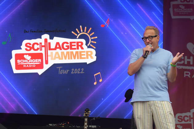 PK zum 8.ten schlagerHammer 2022 Oliver Dunk beim 8 Schlager Hammer, Austragungsort in ORANIENBURG an der Orangerie Berlin 13.08.2022