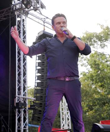 Stefan Mross bei der Schlager Radio Schlager Hammer Tour 2022 in Oranienburg.