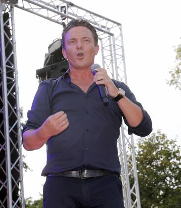 Stefan Mross bei der Schlager Radio Schlager Hammer Tour 2022 in Oranienburg.