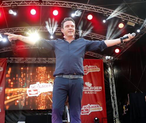 Stefan Mross bei der Schlager Radio Schlager Hammer Tour 2022 in Oranienburg.
