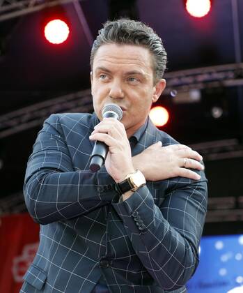 Stefan Mross bei der Schlager Radio Schlager Hammer Tour 2022 in Oranienburg.