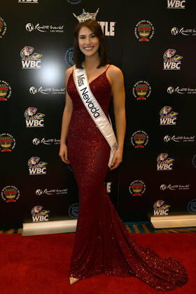 LAS VEGAS, NV - AUGUST 27: Miss Nevada Heather Renner Arriving at the Induction Ceremony & Dinner for the 2022 Nevada Boxing Hall Of Fame at Resorts World Las Vegas in Las Vegas,Nevada, on August 27, 2022. Copyright: xDeeCeexCarterx