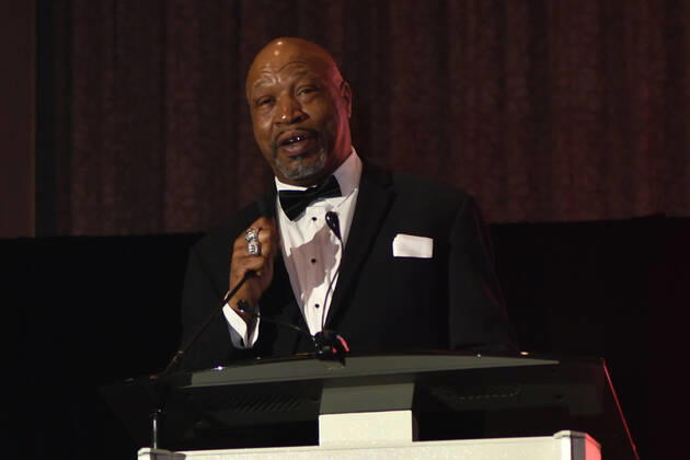 LAS VEGAS, NV - AUGUST 27: Ray Mercer speaking at the Induction Ceremony & Dinner for the 2022 Nevada Boxing Hall Of Fame at Resorts World Las Vegas in Las Vegas,Nevada, on August 27, 2022. Copyright: xDeeCeexCarterx