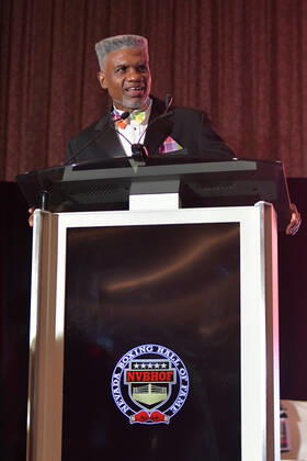 LAS VEGAS, NV - AUGUST 27: Julian Jackson speaking at the Induction Ceremony & Dinner for the 2022 Nevada Boxing Hall Of Fame at Resorts World Las Vegas in Las Vegas,Nevada, on August 27, 2022. Copyright: xDeeCeexCarterx