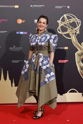 Schauspielerin Nicole Ansari-Cox beim Kölner Emmy Cocktail 2022 anlässlich der 16. Kölner Jurysitzung des International Emmy auf Schloss Arff. Köln, 31.08.2022 NRW Deutschland Copyright: xChristophxHardtx