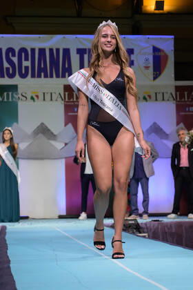Italy: Miss Toscana 2022 Nicole Ninci during the finals of the beauty contest Miss Toscana 2022 in Casciana Terme. Casciana Terme Pisa Italy Copyright: StefanoxDallexLuche
