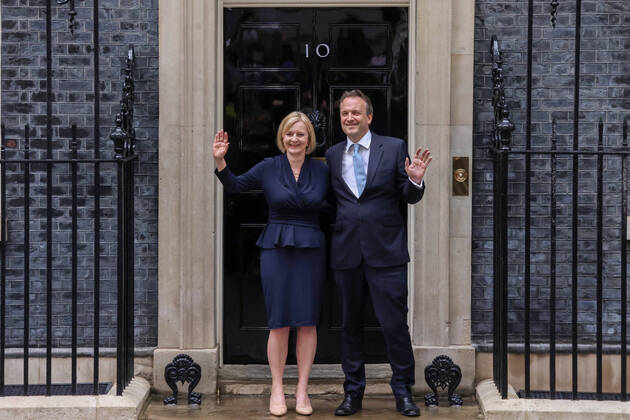 News Themen der Woche KW36 News Bilder des Tages . 06 09 2022. London, United Kingdom. PM Liz Truss Delivers Speech Downing Street. New Prime Minister Liz Truss delivers her first speech to the nation from outside No10 Downing Street.  xMartynxWheatleyx xi-Imagesx IIM-23730-0008