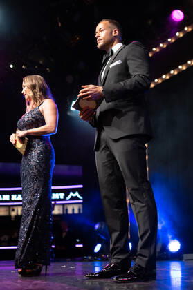 20220904 HERQUL GERMAN BOXING AWARDS BERLIN, GERMANY - SEPTEMBER 4 2022 : Andrej Mangold, Regina Halmich at - HERQUL GERMAN BOXING AWARDS on September 4, 2022 in Berlin, . Berlin Berlin Germany