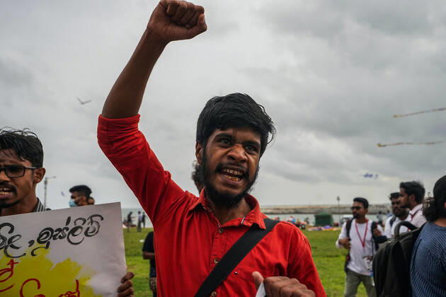Protest In Colombo, Sri Lanka Anti-government protesters are chanting slogans at Galle Face. September 09, 2022 Colombo, Sri Lanka. This protest was held to demand the release of the activists who were imprisoned in the recent protests and to remember all those who died or were disabled during the recent protests. Apart from this, their main slogans were to demand not to increase the prices of goods. Colombo Sri Lanka Copyright: xThilinaxKaluthotagex originalFilename: kaluthotage-notitle220909_npWsG