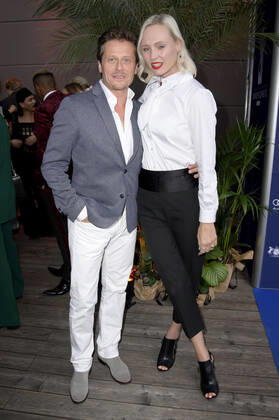 Roman Knizka und Nele Herrmann bei der Verleihung des Deutschen Schauspielpreises 2022 im Restaurant Spindler & Klatt. Berlin, 09.09.2022
