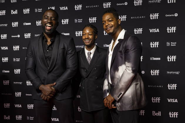 September 11, 2022, Toronto, ON, CAN: Shamier Anderson, left to right, Lemar Johnson and Stephan James arrive at the Toronto International Film FestivalöÄÃ s Tribute Award on Sunday, Sept. 11, 2022. Toronto CAN  - ZUMAc35_ 20220911_zaf_c35_203 Copyright: xChrisxYoungx