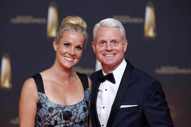 Moderator Guido Cantz und Ehefrau Kerstin Cantz bei der Deutsche Fernsehpreis 2022 - Die TV-Highlights des Jahres in den MMC-Studios in Ossendorf. Köln, 14.09.2022 NRW Deutschland Copyright: xChristophxHardtx