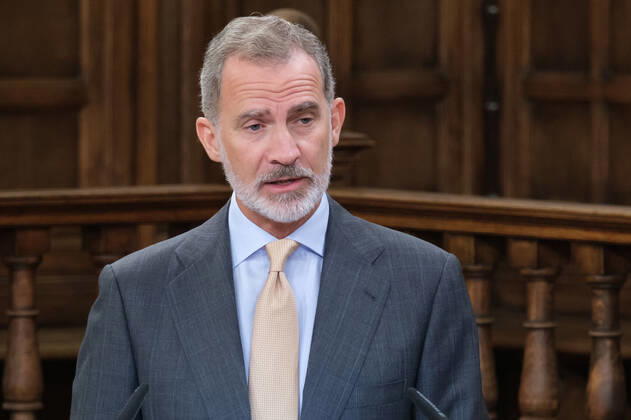 September 20, 2022, Madrid, Spain: King Felipe VI of Spain seen during the delivery of the Camino Real Award on its fifth edition at the auditorium of the University of Alcala, in Alcala de Henares, Madrid. The Camino Real award has been granted by the Franklin Institute of the University of Alcala, which recognizes the professional work of Spaniards who in an outstanding and exemplary way project and enhance the positive image of Spain in the United States. The projection of the image of Spain in North America by the tennis player, means his triumph in the US Open (2019), as well as in previous editions of 2010, 2013, 2017 and in other tournaments played in North America. Madrid Spain - ZUMAs197 20220920_zaa_s197_126 Copyright: xAtilanoxGarciax