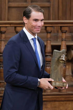 September 20, 2022, Madrid, Spain: Tennis player Rafael Nadal, seen during the delivery of the Camino Real Award on its fifth edition at the auditorium of the University of Alcala, in Alcala de Henares, Madrid. The Camino Real award has been granted by the Franklin Institute of the University of Alcala, which recognizes the professional work of Spaniards who in an outstanding and exemplary way project and enhance the positive image of Spain in the United States. The projection of the image of Spain in North America by the tennis player, means his triumph in the US Open (2019), as well as in previous editions of 2010, 2013, 2017 and in other tournaments played in North America. Madrid Spain - ZUMAs197 20220920_zaa_s197_112 Copyright: xAtilanoxGarciax