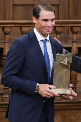 September 20, 2022, Madrid, Spain: Tennis player Rafael Nadal, seen during the delivery of the Camino Real Award on its fifth edition at the auditorium of the University of Alcala, in Alcala de Henares, Madrid. The Camino Real award has been granted by the Franklin Institute of the University of Alcala, which recognizes the professional work of Spaniards who in an outstanding and exemplary way project and enhance the positive image of Spain in the United States. The projection of the image of Spain in North America by the tennis player, means his triumph in the US Open (2019), as well as in previous editions of 2010, 2013, 2017 and in other tournaments played in North America. Madrid Spain - ZUMAs197 20220920_zaa_s197_110 Copyright: xAtilanoxGarciax