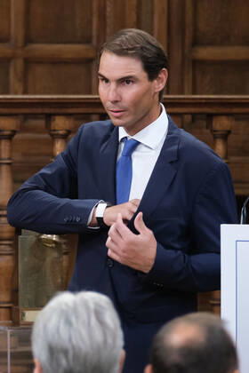 September 20, 2022, Madrid, Spain: Tennis player Rafael Nadal, seen during the delivery of the Camino Real Award on its fifth edition at the auditorium of the University of Alcala, in Alcala de Henares, Madrid. The Camino Real award has been granted by the Franklin Institute of the University of Alcala, which recognizes the professional work of Spaniards who in an outstanding and exemplary way project and enhance the positive image of Spain in the United States. The projection of the image of Spain in North America by the tennis player, means his triumph in the US Open (2019), as well as in previous editions of 2010, 2013, 2017 and in other tournaments played in North America. Madrid Spain - ZUMAs197 20220920_zaa_s197_121 Copyright: xAtilanoxGarciax