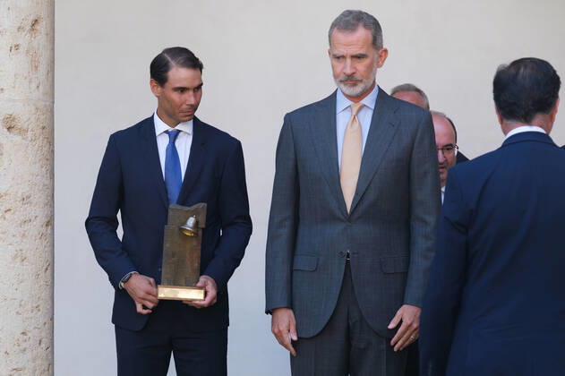 The King Presents The V Edition Of The camino Real Award To Rafa Nadal King Felipe VI presents the Camino Real Award to tennis player Rafael Nadal , during its fifth edition, at the auditorium of the University of Alcala, on 20 September, 2022 in Alcala de Henares, Madrid, Spain Madrid Spain Copyright: xOscarxGonzalezx originalFilename: gonzalez-notitle220920_npnQL