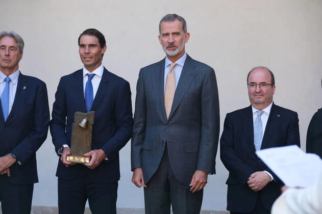 The King Presents The V Edition Of The camino Real Award To Rafa Nadal King Felipe VI presents the Camino Real Award to tennis player Rafael Nadal , during its fifth edition, at the auditorium of the University of Alcala, on 20 September, 2022 in Alcala de Henares, Madrid, Spain Madrid Spain Copyright: xOscarxGonzalezx originalFilename: gonzalez-notitle220920_npnrP