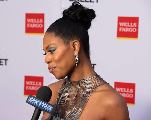Laverne Cox gives an interview on the red carpet at the New York City Ballet 2022 Fall Fashion Gala at the David H. Koch Theater in New York City on Wednesday, September 28th, 2022. 1 NYP20220928529 GabrielexHoltermann