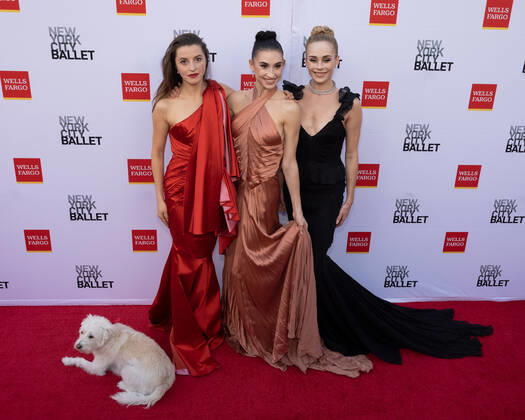 (L-R) Indiana Woodward, Alexa Maxwell and Jackie Bologna arrive on the red carpet at the New York City Ballet 2022 Fall Fashion Gala at the David H. Koch Theater in New York City on Wednesday, September 28, 2022. 1 NYP20220928551 GabrielexHoltermann