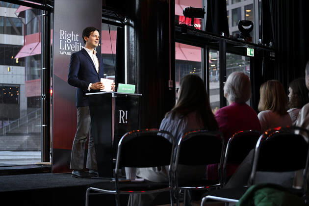 STOCKHOLM 20220929 This years Right Livelihood award winners are announced by Ole von Uexkull, jury member and CEO of Right Livelihood at a press conference at Kulturhuset Stadsteatern in Stockholm.,  Copyright: xJessicaxGow TTx RIGHT LIVELIHOOD