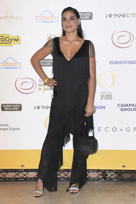 October 4, 2022, Rome, Italy: Lina Siciliano attends at the red carpet of the Globo d oro award 2022 at the Auditorium Parco Della Musica. Rome Italy - ZUMAs197 20221004_zaa_s197_383 Copyright: xCartellixMariox