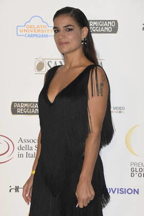 October 4, 2022, Rome, Italy: Lina Siciliano attends at the red carpet of the Globo d oro award 2022 at the Auditorium Parco Della Musica. Rome Italy - ZUMAs197 20221004_zaa_s197_396 Copyright: xCartellixMariox