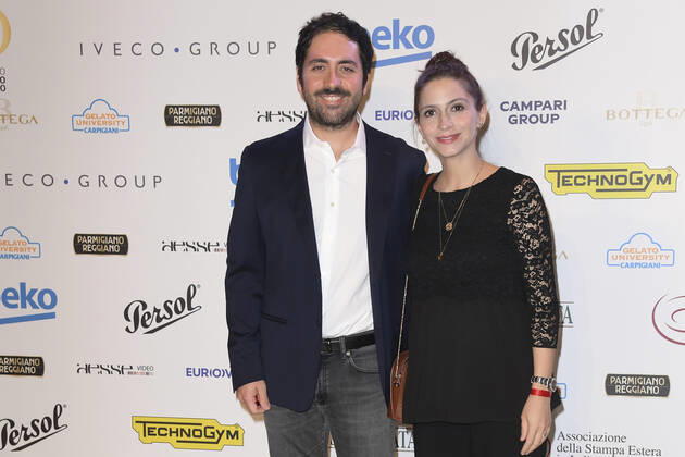 October 4, 2022, Rome, Italy: Matteo Rovere (left) and Giulia Steigerwalt (right) attend at the red carpet of the Globo d oro award 2022 at the Auditorium Parco Della Musica. Rome Italy - ZUMAs197 20221004_zaa_s197_397 Copyright: xCartellixMariox