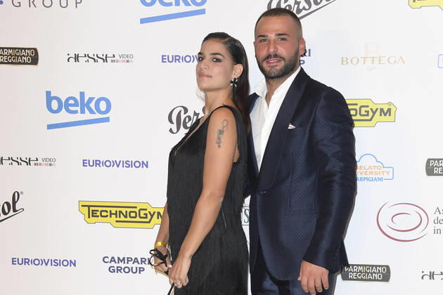 October 4, 2022, Rome, Italy: Lina Siciliano (left) and Fabio Piccolella (right) attend at the red carpet of the Globo d oro award 2022 at the Auditorium Parco Della Musica. Rome Italy - ZUMAs197 20221004_zaa_s197_401 Copyright: xCartellixMariox