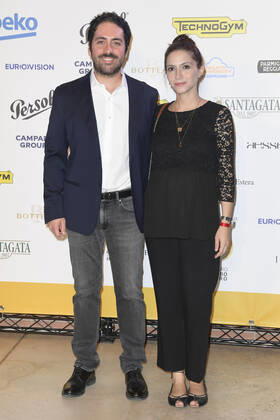 October 4, 2022, Rome, Italy: Matteo Rovere (left) and Giulia Steigerwalt (right) attend at the red carpet of the Globo d oro award 2022 at the Auditorium Parco Della Musica. Rome Italy - ZUMAs197 20221004_zaa_s197_440 Copyright: xCartellixMariox