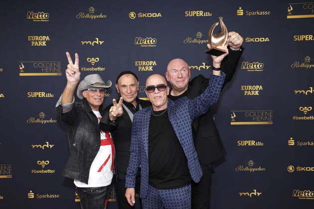 Preisträger: Die Band City um Sänger Toni Krahl bei der Verleihung Die Goldene Henne am 7.10.2022 in Leipzig Die Goldene Henne 2022 Verleihung in Leipzig - Preisträger Gewinner