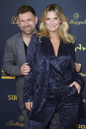 Peter Plate und Kim Fisher bei der 28. Verleihung der Goldenen Henne 2022 im Studio 3 der Media City des MDR. Berlin, 07.10.2022