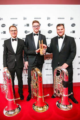 Trio 21meter60 bei der Verleihung des OPUS Klassik Award 2022 im Konzerthaus Berlin am Gendarmenmarkt. OPUS Klassik 2022