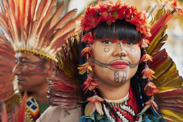 Bilder des Jahres 2022, News 10 Oktober News Themen der Woche KW41 News Bilder des Tages October 15, 2022, Paris, Ile de France, FRANCE: Indigenous tribal leaders from the Brazilian Amazon rain forest gather in Paris to denounce the constant destruction of the world s largest forest. The well known tribal leader, Raoni Metuktire, has dedicated his life to publicise the onging destruction of the Amazon rain forest and its indigenous people. Paris FRANCE - ZUMAh172 20221015_zip_h172_004 Copyright: xRemonxHaazenx