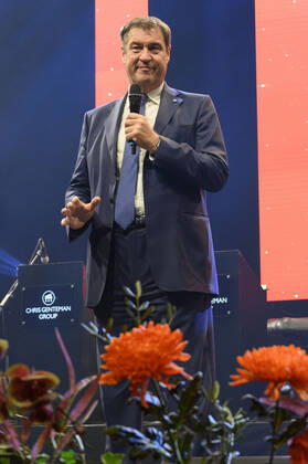Markus Söder beim 10. Ball der Unternehmer 2022 in Halle 3C der NürnbergMesse. Nürnberg, 15.10.202323