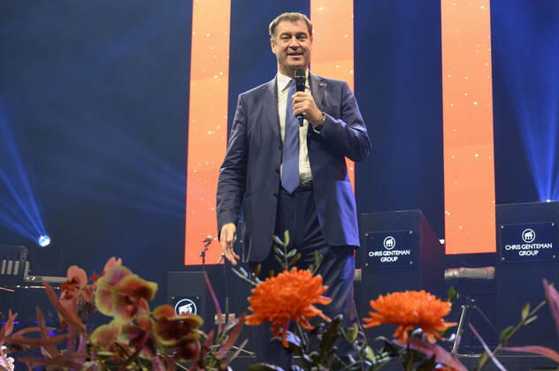 Markus Söder beim 10. Ball der Unternehmer 2022 in Halle 3C der NürnbergMesse. Nürnberg, 15.10.202323