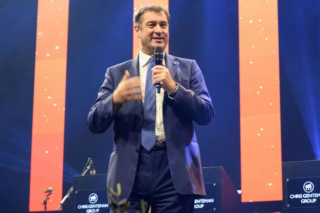 Markus Söder beim 10. Ball der Unternehmer 2022 in Halle 3C der NürnbergMesse. Nürnberg, 15.10.202323