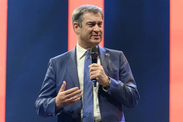 Markus Söder beim 10. Ball der Unternehmer 2022 in Halle 3C der NürnbergMesse. Nürnberg, 15.10.202323