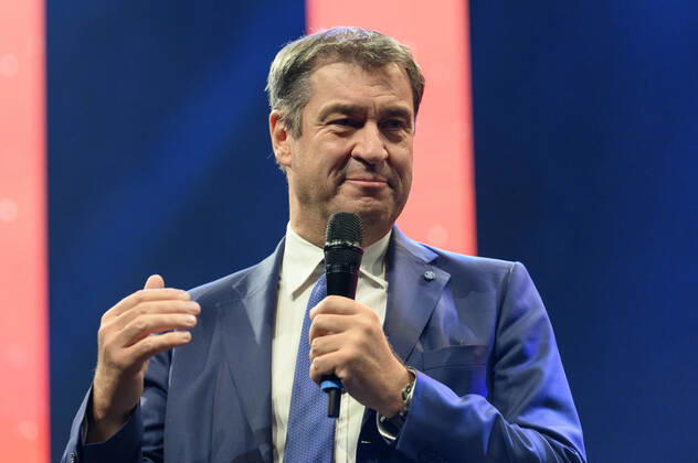 Markus Söder beim 10. Ball der Unternehmer 2022 in Halle 3C der NürnbergMesse. Nürnberg, 15.10.202323