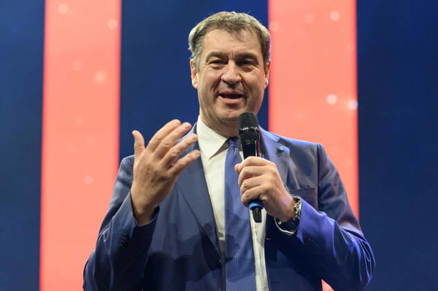 Markus Söder beim 10. Ball der Unternehmer 2022 in Halle 3C der NürnbergMesse. Nürnberg, 15.10.202323
