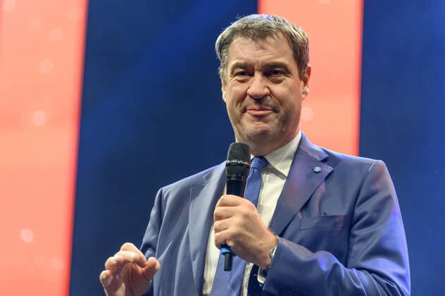 Markus Söder beim 10. Ball der Unternehmer 2022 in Halle 3C der NürnbergMesse. Nürnberg, 15.10.202323