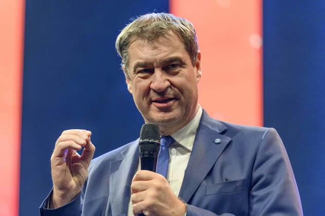 Markus Söder beim 10. Ball der Unternehmer 2022 in Halle 3C der NürnbergMesse. Nürnberg, 15.10.202323