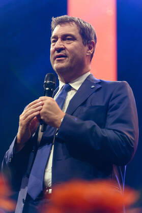Markus Söder beim 10. Ball der Unternehmer 2022 in Halle 3C der NürnbergMesse. Nürnberg, 15.10.202323